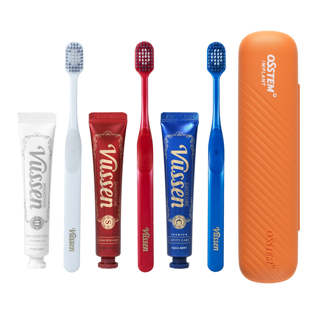 [핫딜] 뷰센 여행용 양치키트(프리미엄치약40g+칫솔1개), 오스템 양치세트