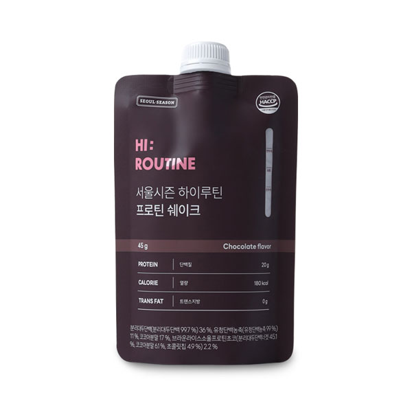 [핫딜] 서울시즌 다이어트 단백질 쉐이크 하이루틴 프로틴 음료 헬스 보충제 초코맛 1포 45g
