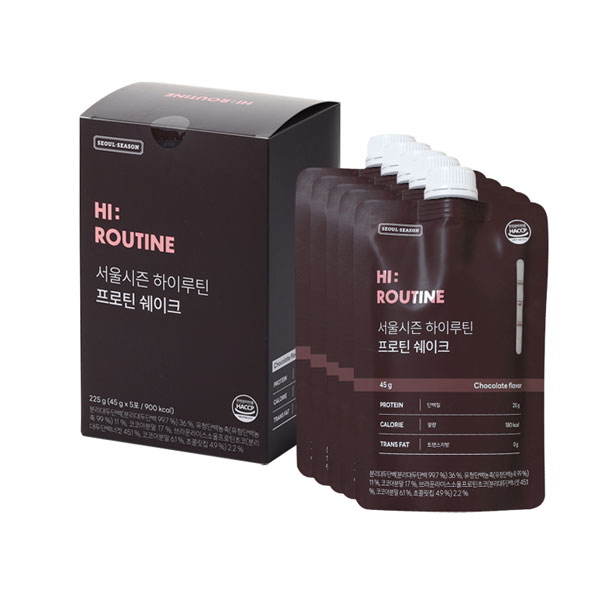 [핫딜] 서울시즌 골프 라운딩 준비물 하이루틴 단백질 쉐이크 골프장 간식 음료 초코맛 45g 5개입