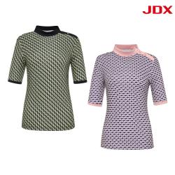 [핫딜] [JDX] 여성 패턴 칠부 하이넥 반팔티 2종 택1(X2TST6569)