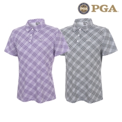[핫딜] PGA 여성 픽셀 프린트 반팔 PK 티셔츠 PGWTS42302