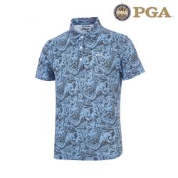 [핫딜] PGA 남성 팜트리 프린트 반팔 PK 티셔츠 PGMTS42306