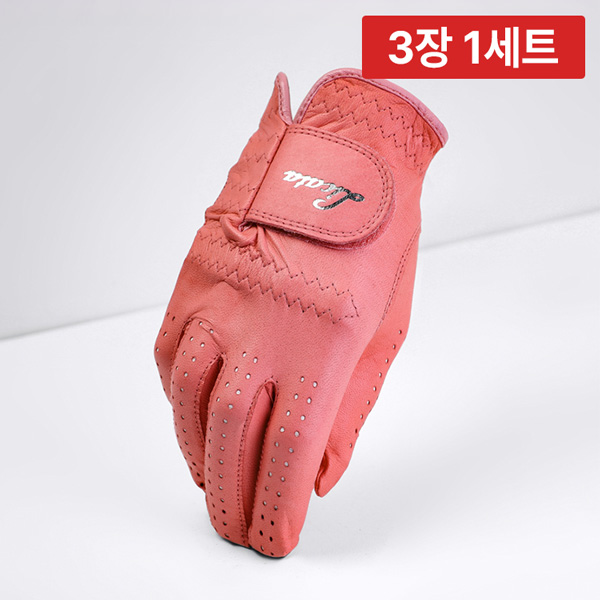 [3장 1세트] 리카타 노블레스 그레이스 핑크 컬러 양피 골프장갑
